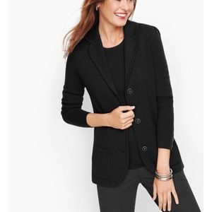NWT Talbots MP Black Merino Sweater Blazer